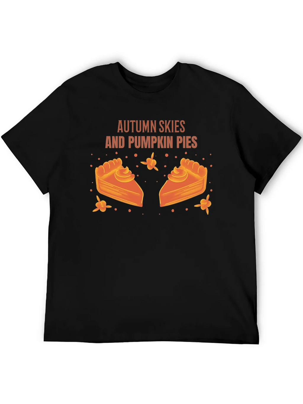 Autumn Skies Pumpkin Pies Black Graphic T-Shirt product image 5