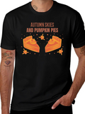 Autumn Skies Pumpkin Pies Black Graphic T-Shirt product image 1