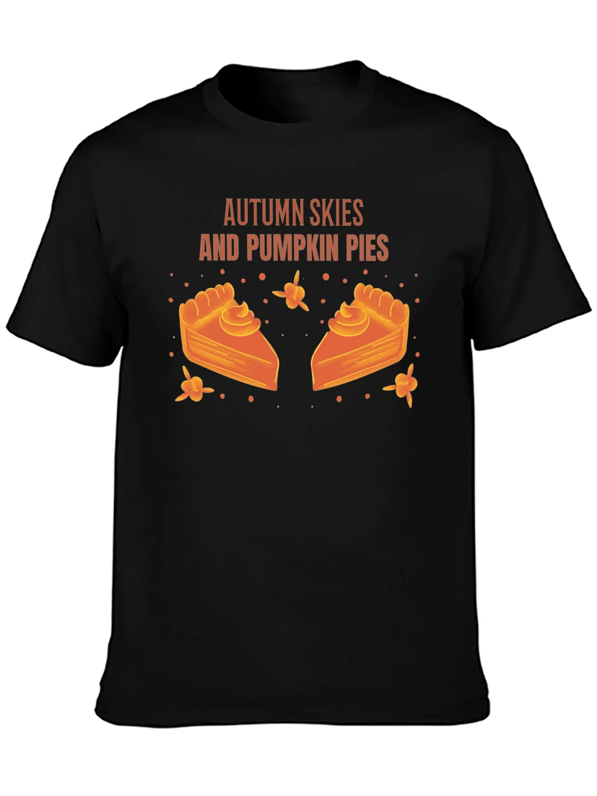 Autumn Skies Pumpkin Pies Black Graphic T-Shirt product image 3