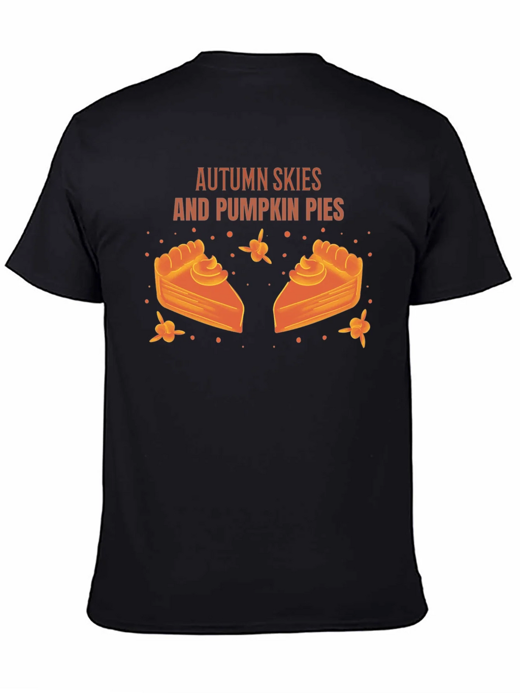 Autumn Skies Pumpkin Pies Black Graphic T-Shirt product image 4