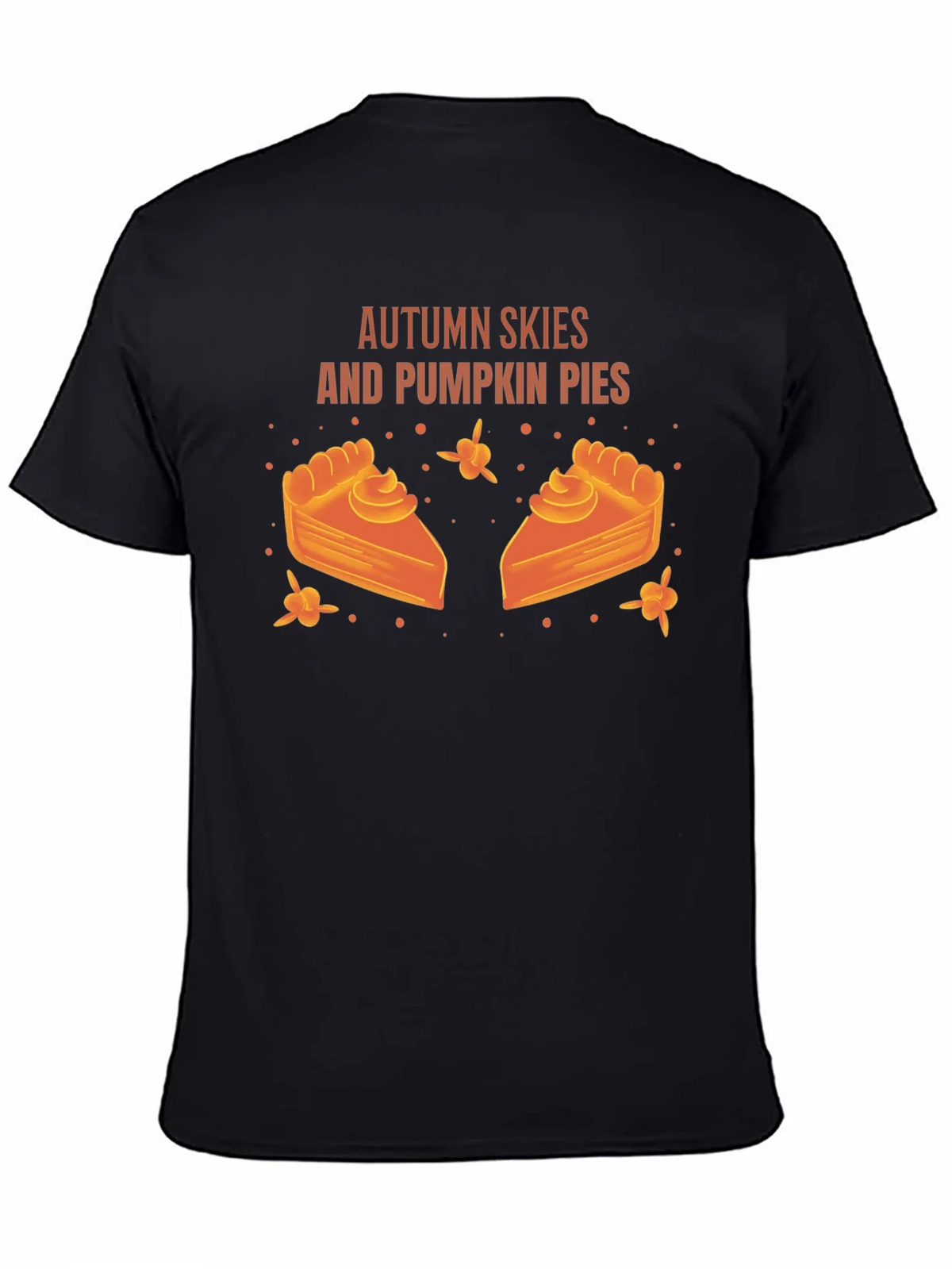 Autumn Skies Pumpkin Pies Black Graphic T-Shirt product image 4