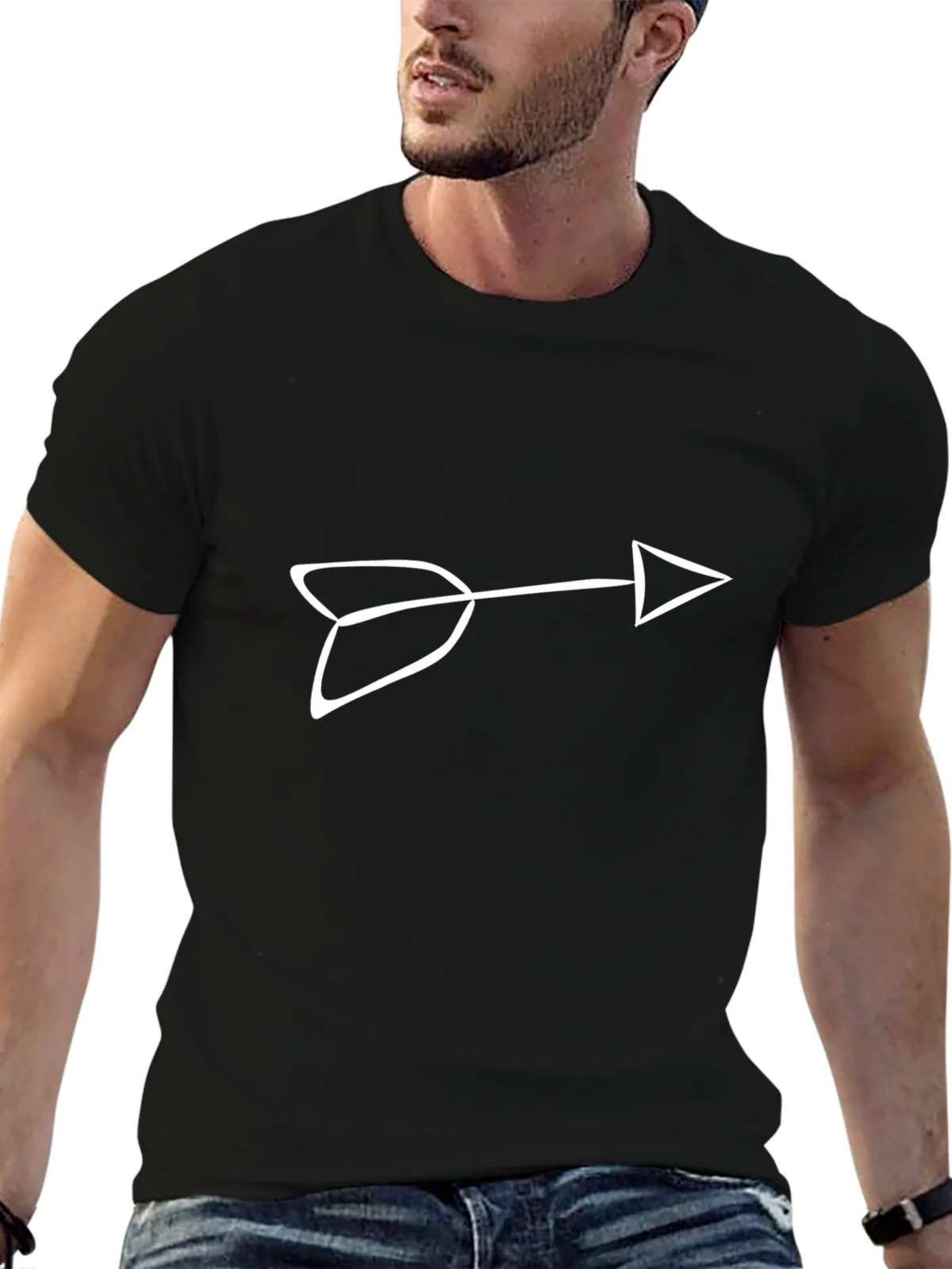 Arrow Graphic Tee - Casual Black T-Shirt product image 1