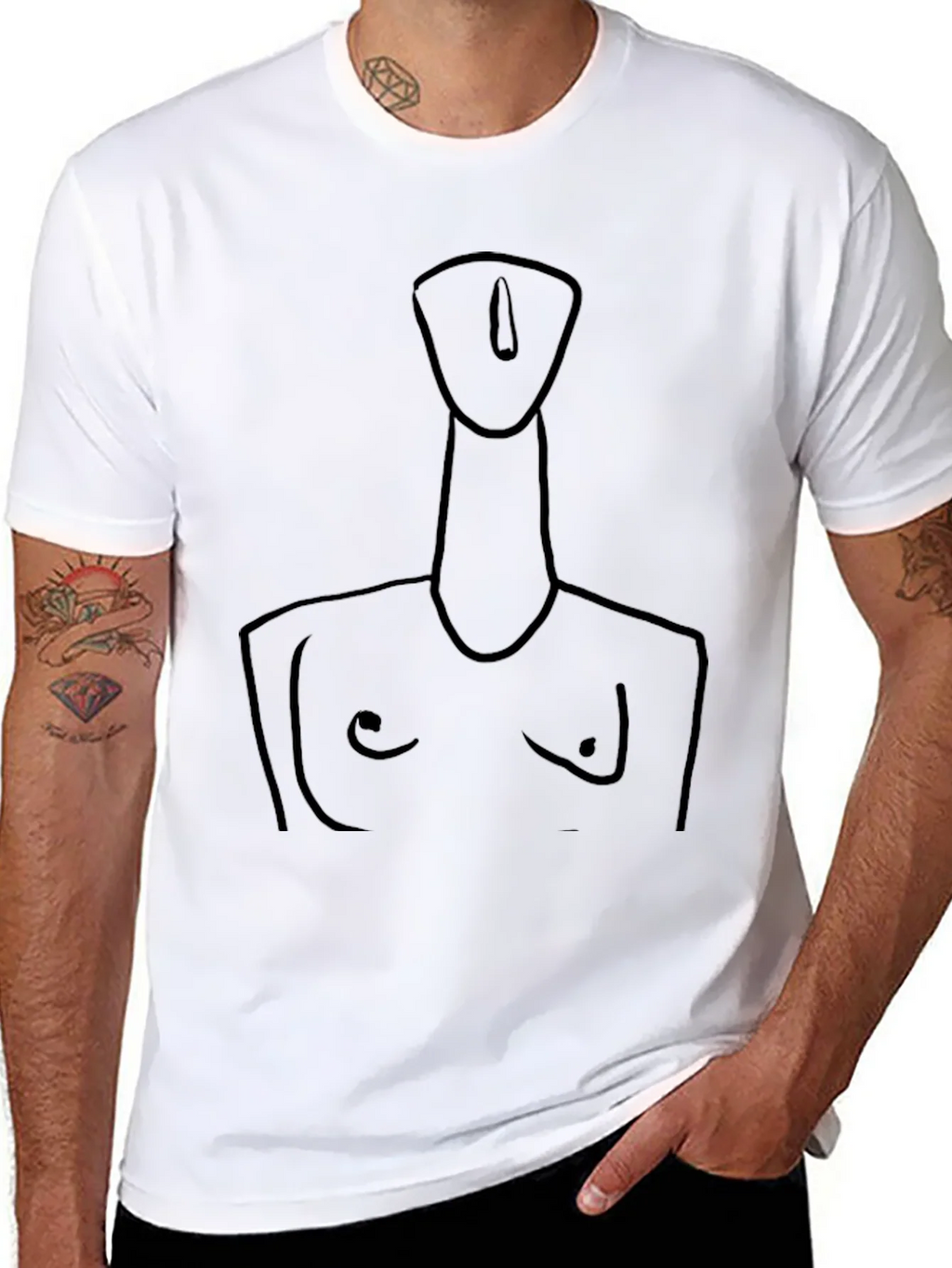 Abstract Line Art Tee - Modern Black T-Shirt product image 7
