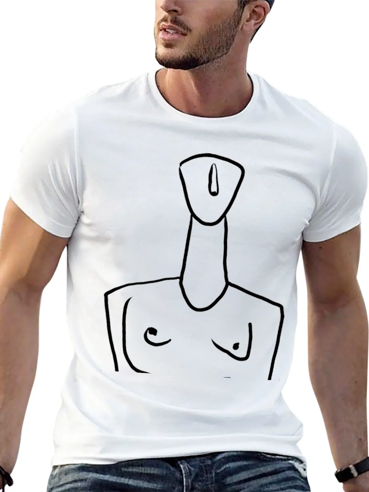 Abstract Line Art Tee - Modern Black T-Shirt product image 12