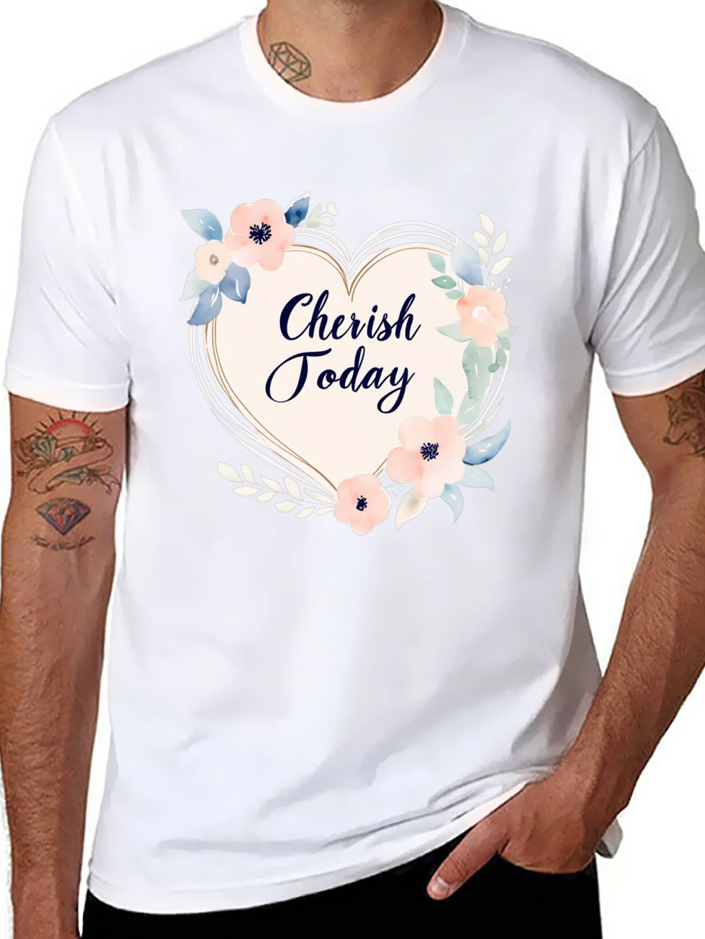 Cherish Today Floral Heart Graphic T-Shirt product image 7