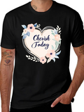 Cherish Today Floral Heart Graphic T-Shirt product image 1