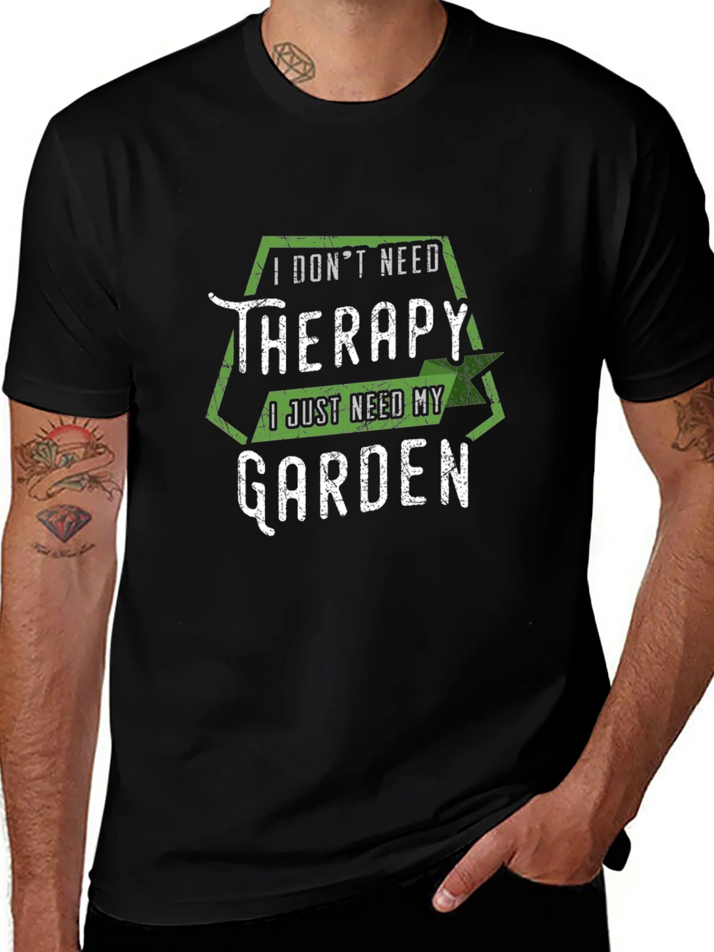 Funny Garden Therapy T-Shirt - Black product image 1