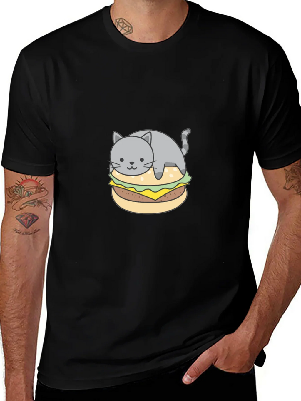 Cat Burger Graphic Tee - Unique & Comfy product image 1
