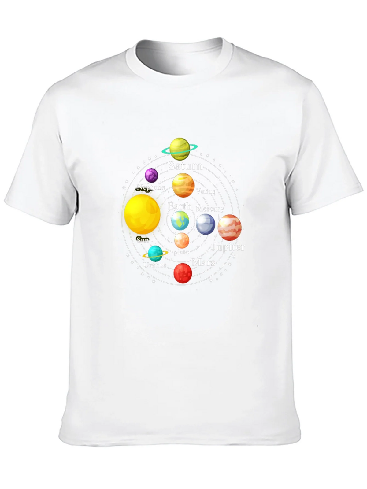 Solar System Planet Graphic Print Black T-Shirt product image 9