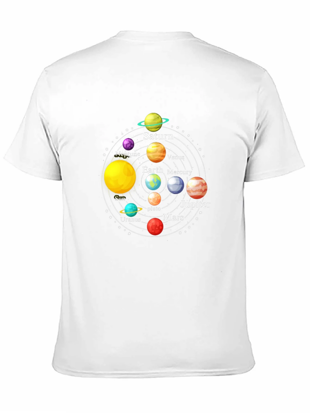 Solar System Planet Graphic Print Black T-Shirt product image 10