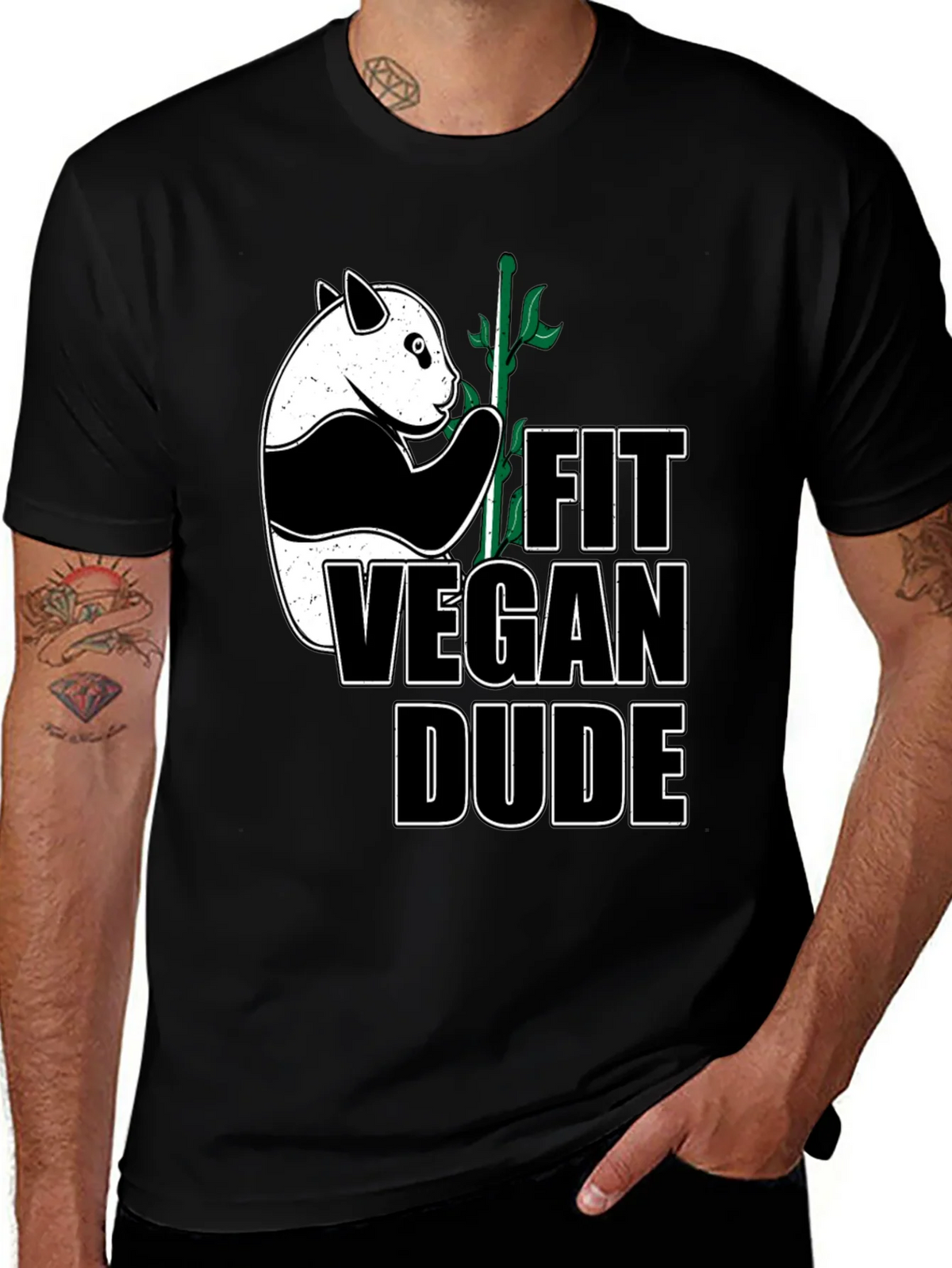 Fit Vegan Dude Panda T-Shirt product image 1