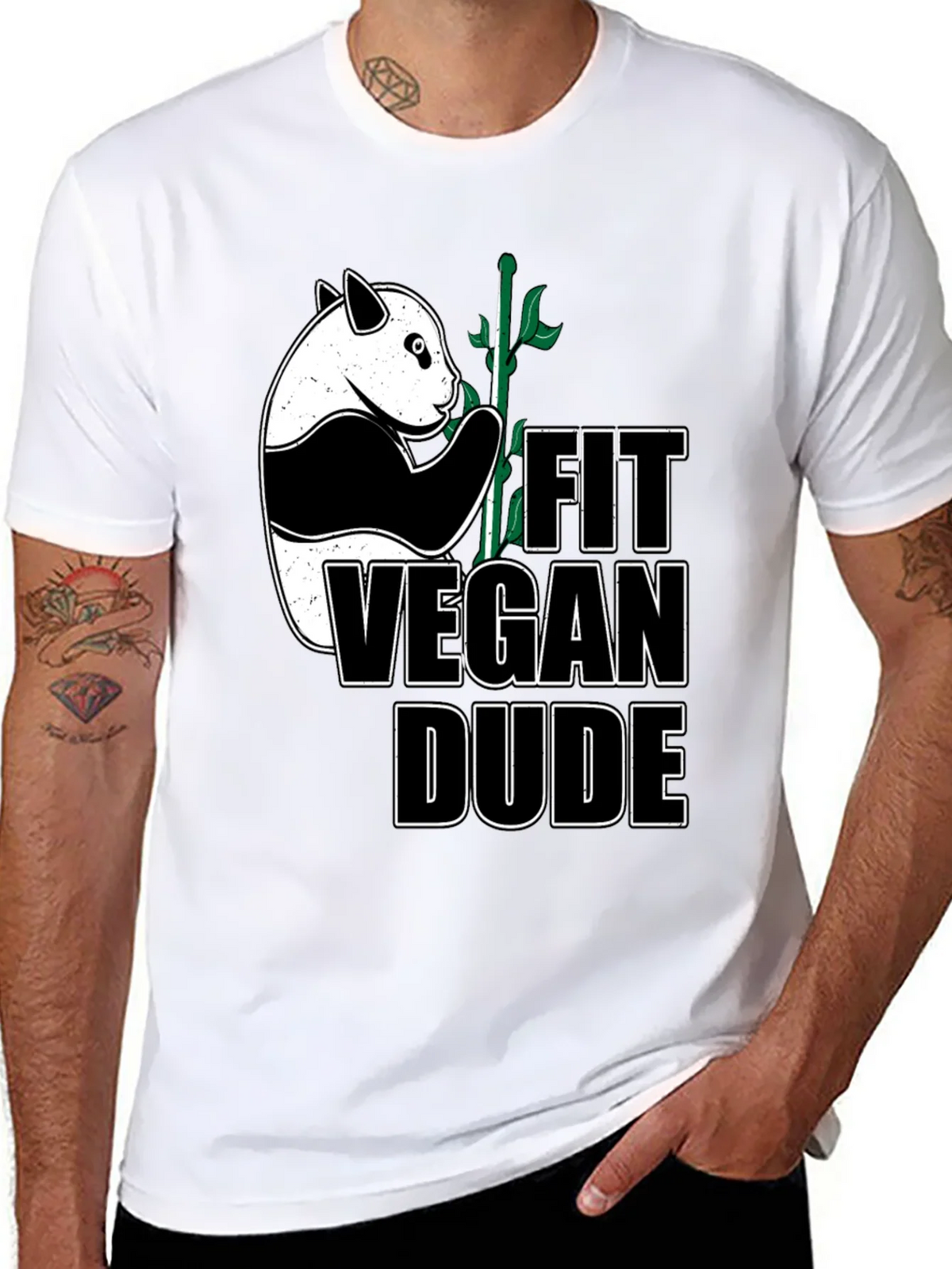 Fit Vegan Dude Panda T-Shirt product image 7