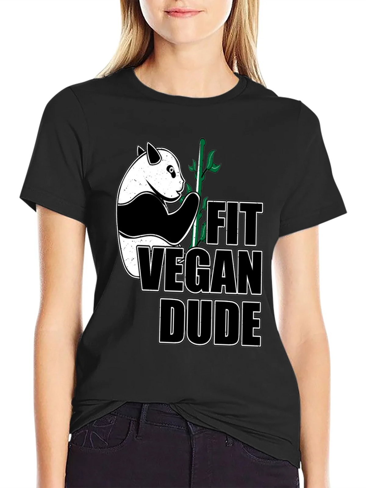 Fit Vegan Dude Panda T-Shirt product image 2