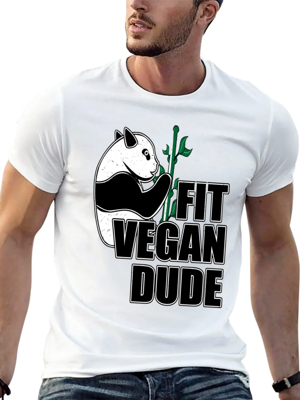 Fit Vegan Dude Panda T-Shirt product image 11