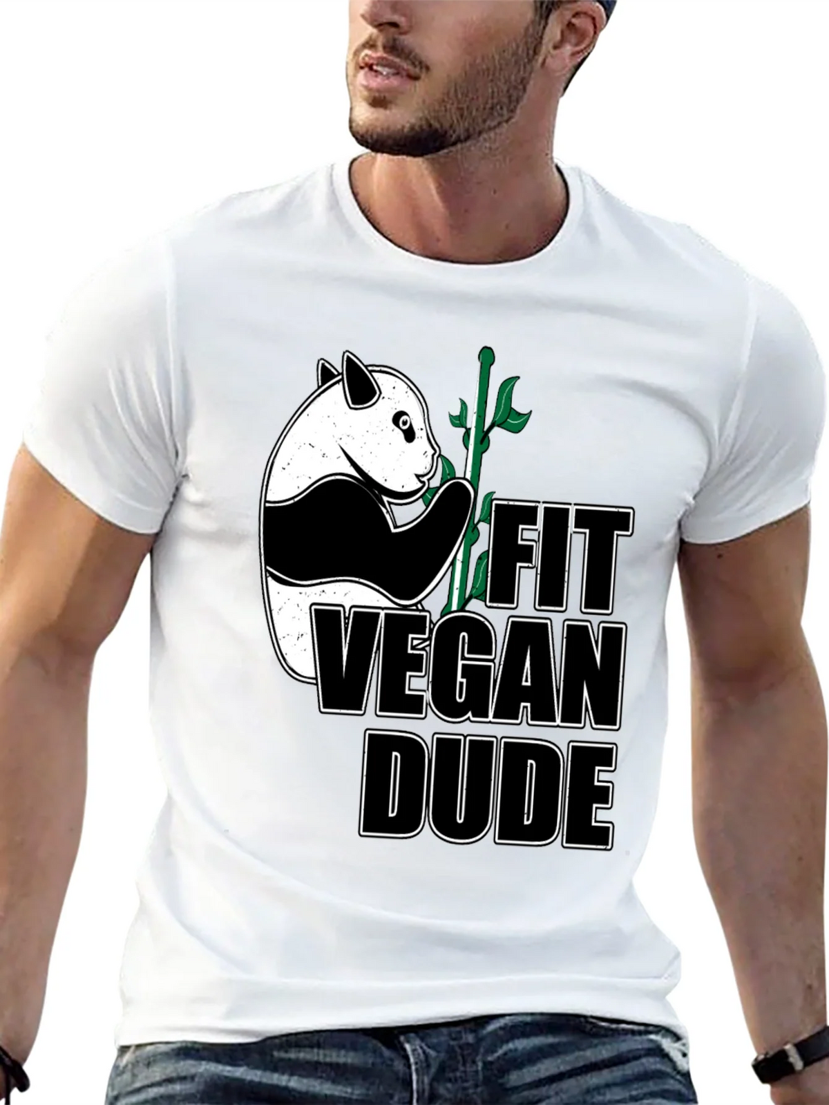 Fit Vegan Dude Panda T-Shirt product image 11