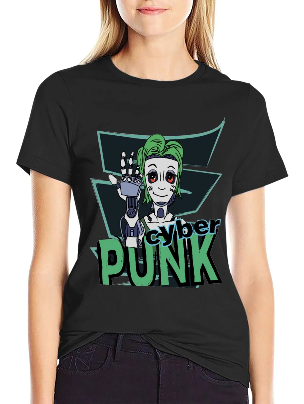 Cyberpunk Robot Graphic T-Shirt product image 1