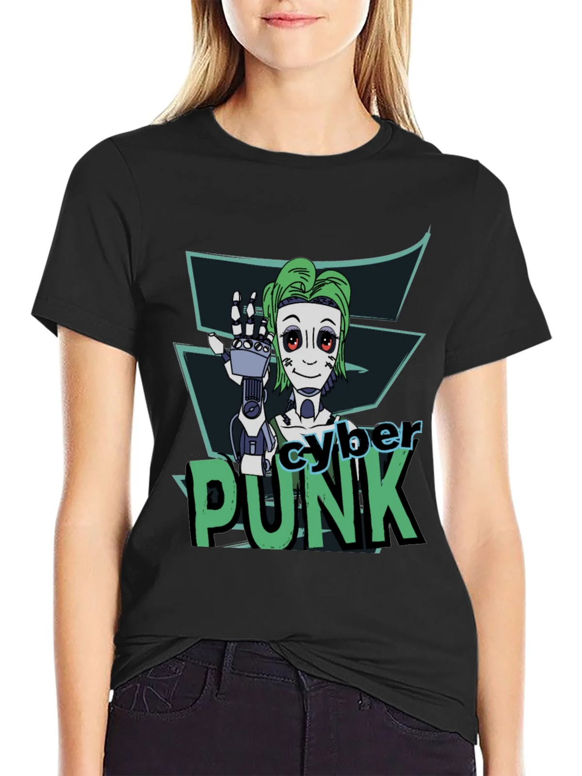 Cyberpunk Robot Graphic T-Shirt product image 1