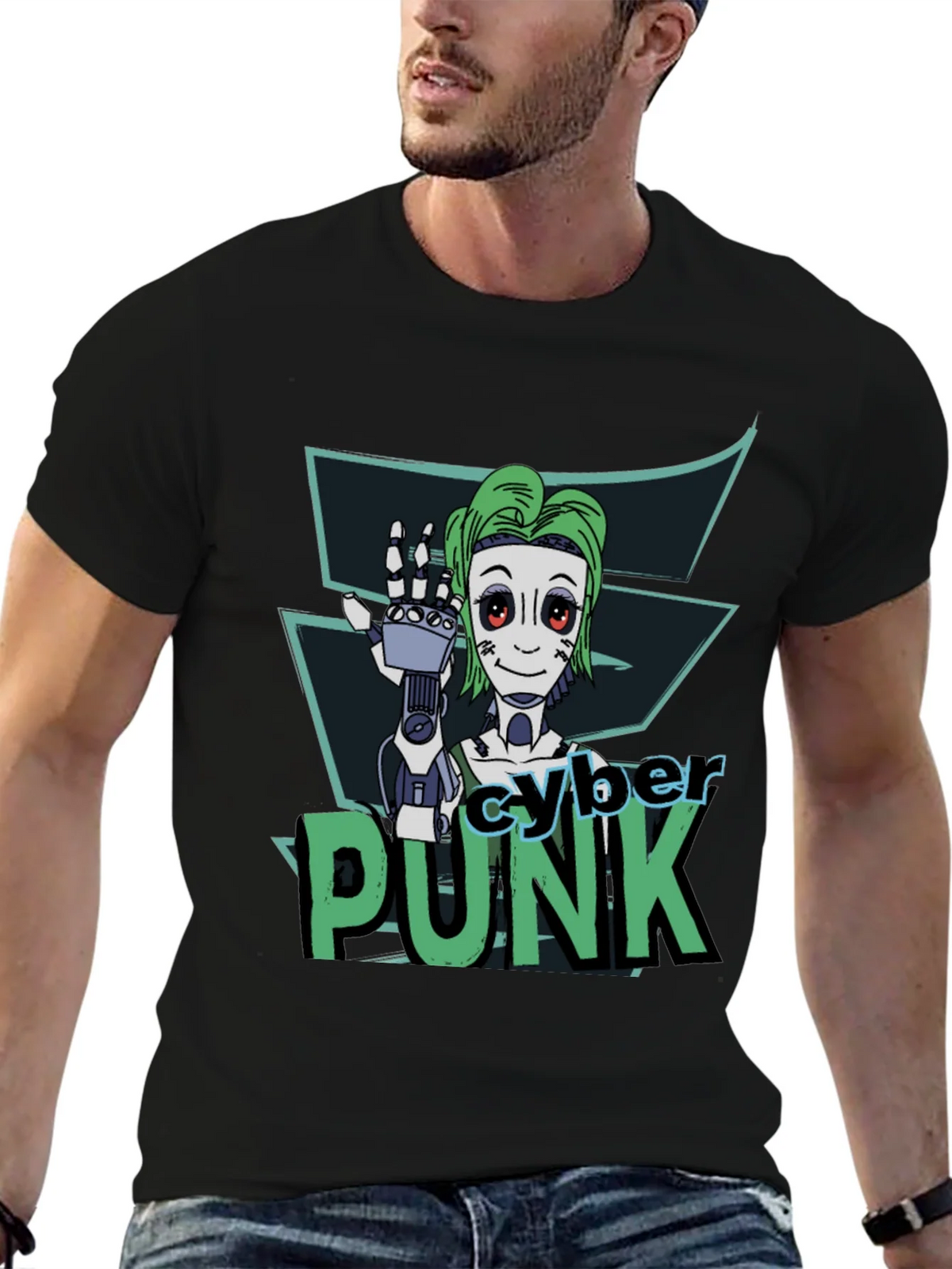 Cyberpunk Robot Graphic T-Shirt product image 4