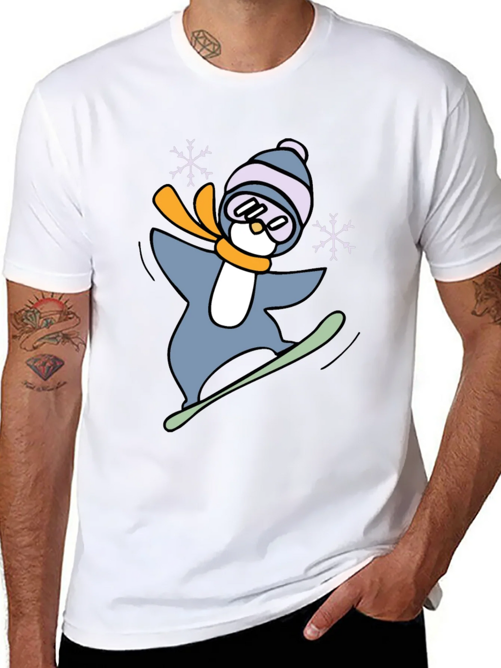 Snowboarding Penguin Graphic Tee product image 7