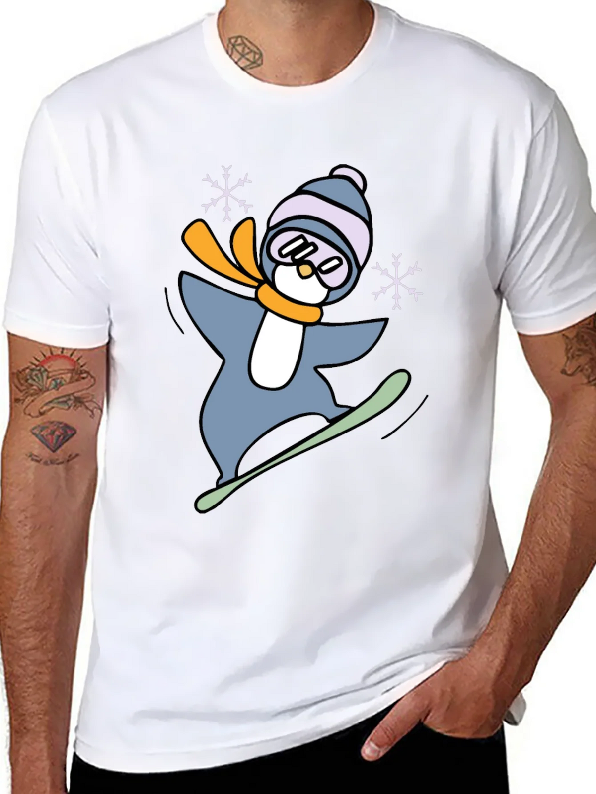 Snowboarding Penguin Graphic Tee product image 7