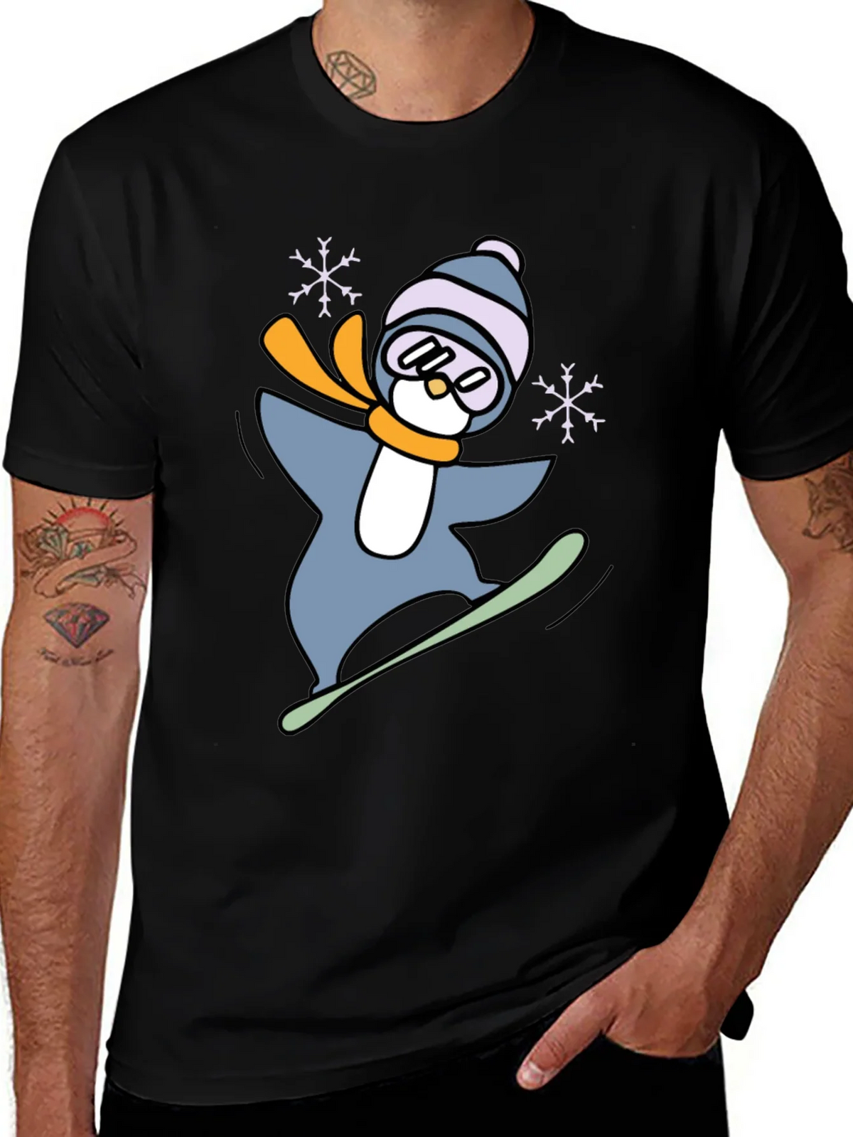 Snowboarding Penguin Graphic Tee product image 1