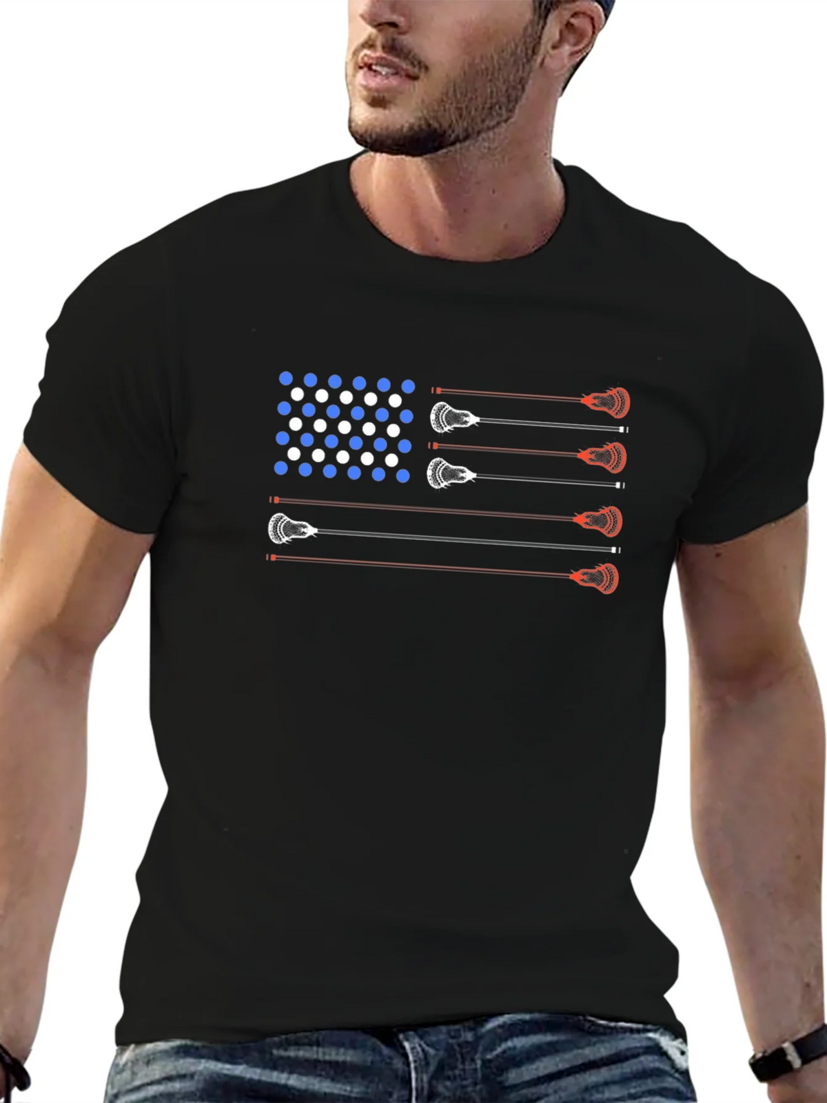Lacrosse American Flag T-Shirt - Patriotic USA Tee product image 6