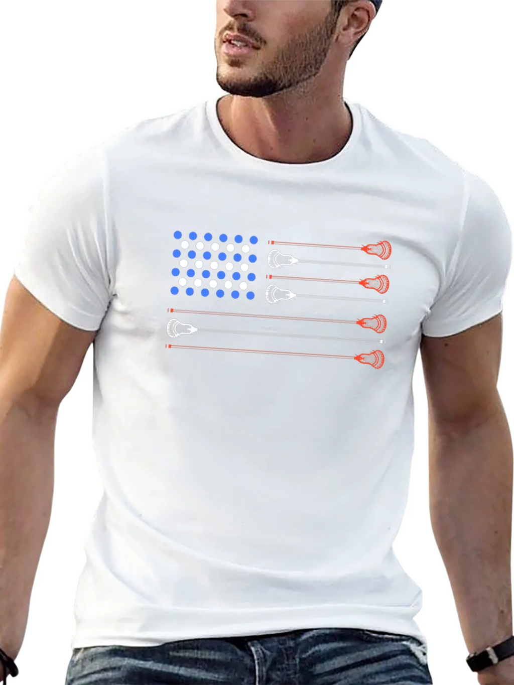 Lacrosse American Flag T-Shirt - Patriotic USA Tee product image 12
