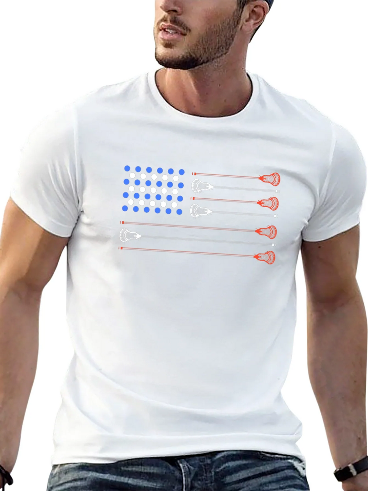 Lacrosse American Flag T-Shirt - Patriotic USA Tee product image 12