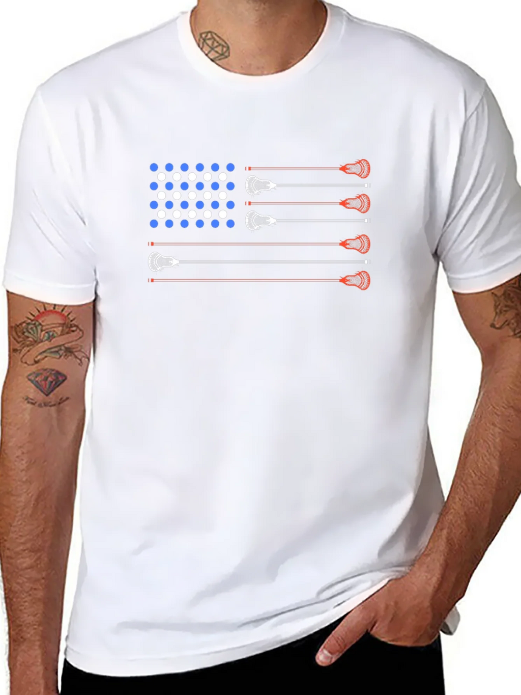 Lacrosse American Flag T-Shirt - Patriotic USA Tee product image 7