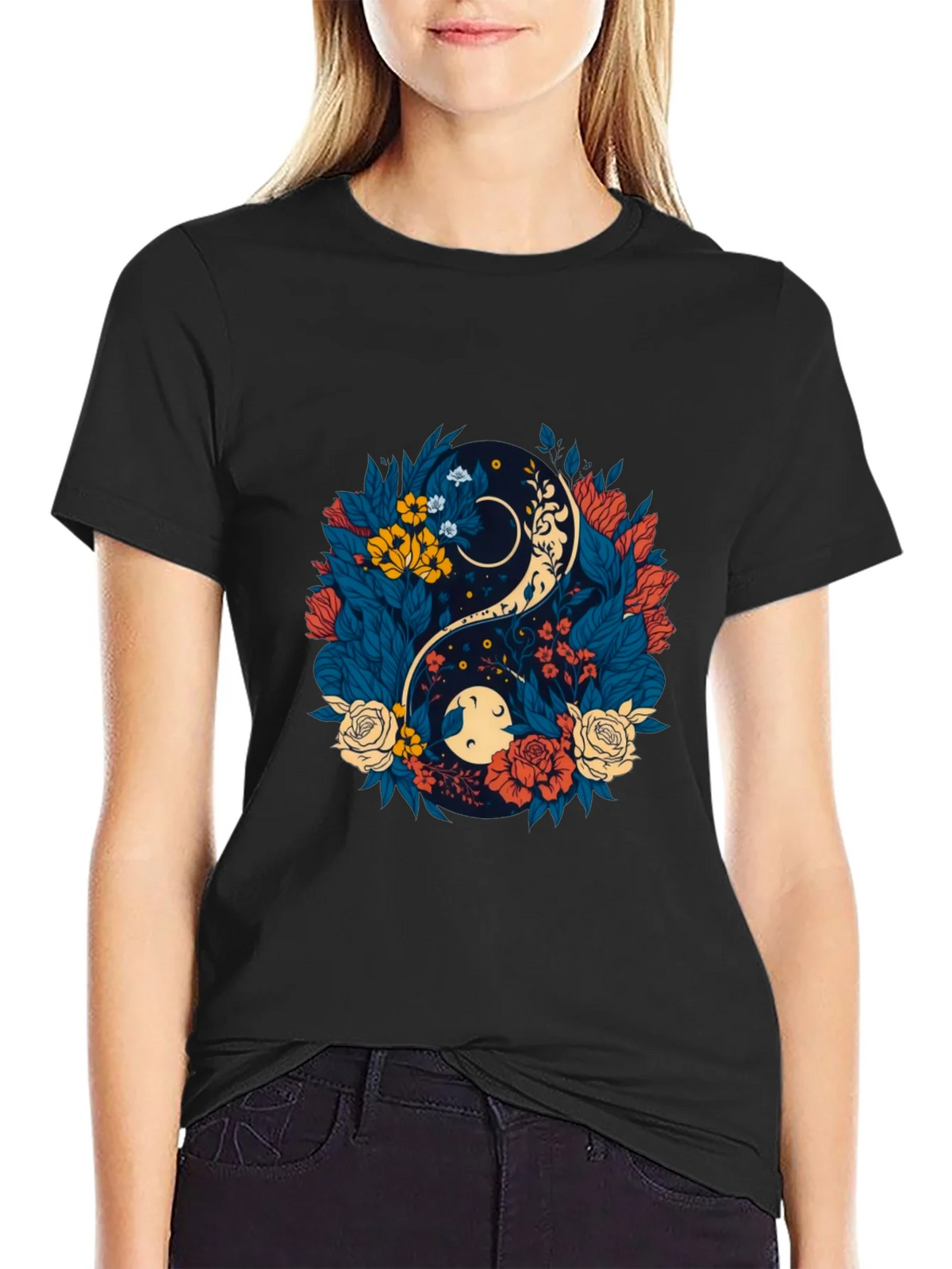 Yin Yang Floral Graphic Tee - Comfort Fit product image 2