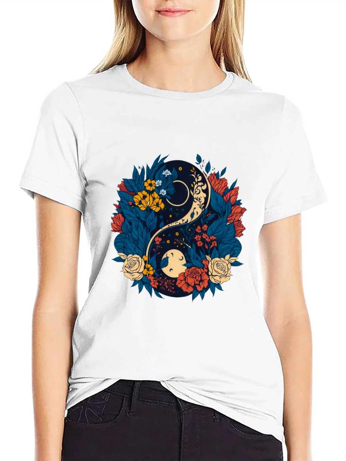 Yin Yang Floral Graphic Tee - Comfort Fit product image 8