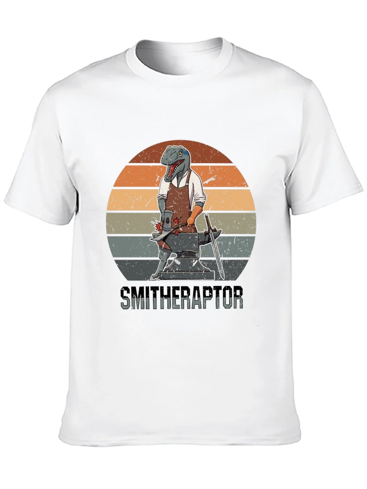 Smitheraptor T-Shirt: Dinosaur Blacksmith Design product image 9