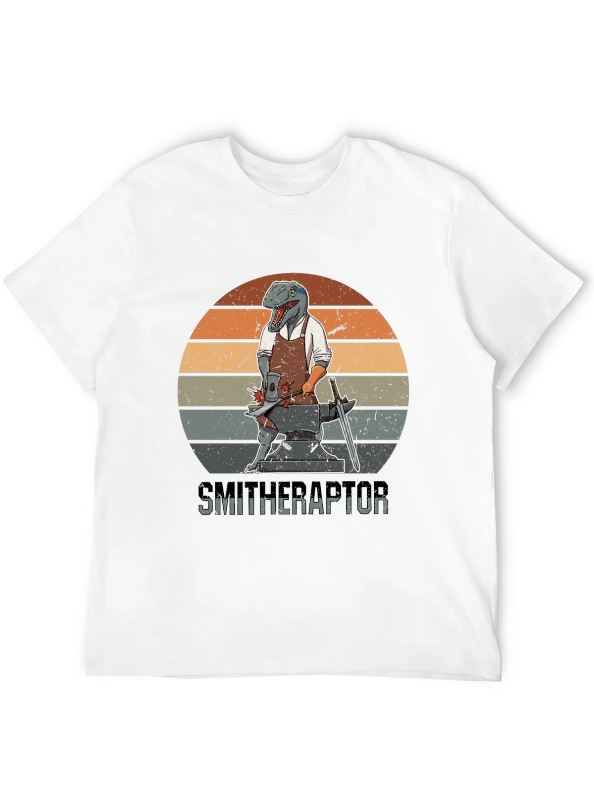 Smitheraptor T-Shirt: Dinosaur Blacksmith Design product image 11