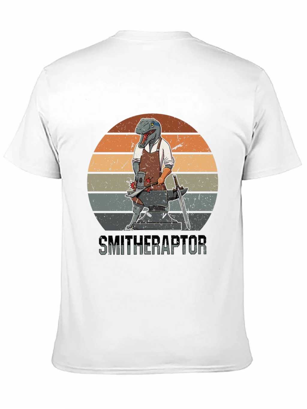 Smitheraptor T-Shirt: Dinosaur Blacksmith Design product image 10