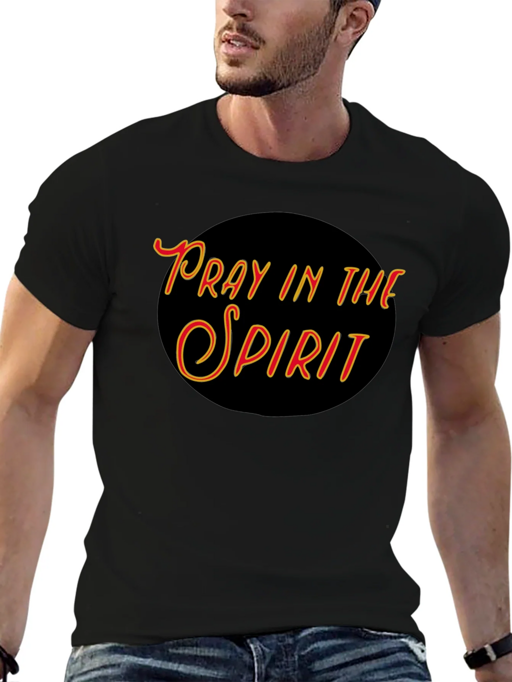 Pray In The Spirit Graphic T-Shirt - Black product image 6