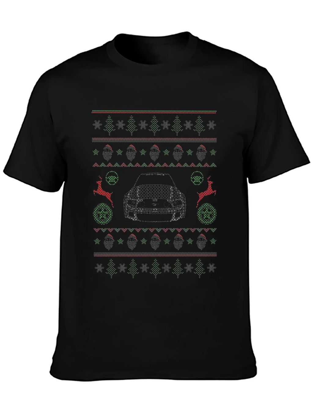 Ugly Christmas Sweater Style Car Graphic Tee product image 3