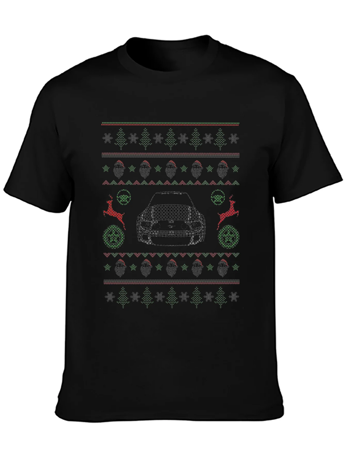 Ugly Christmas Sweater Style Car Graphic Tee product image 3