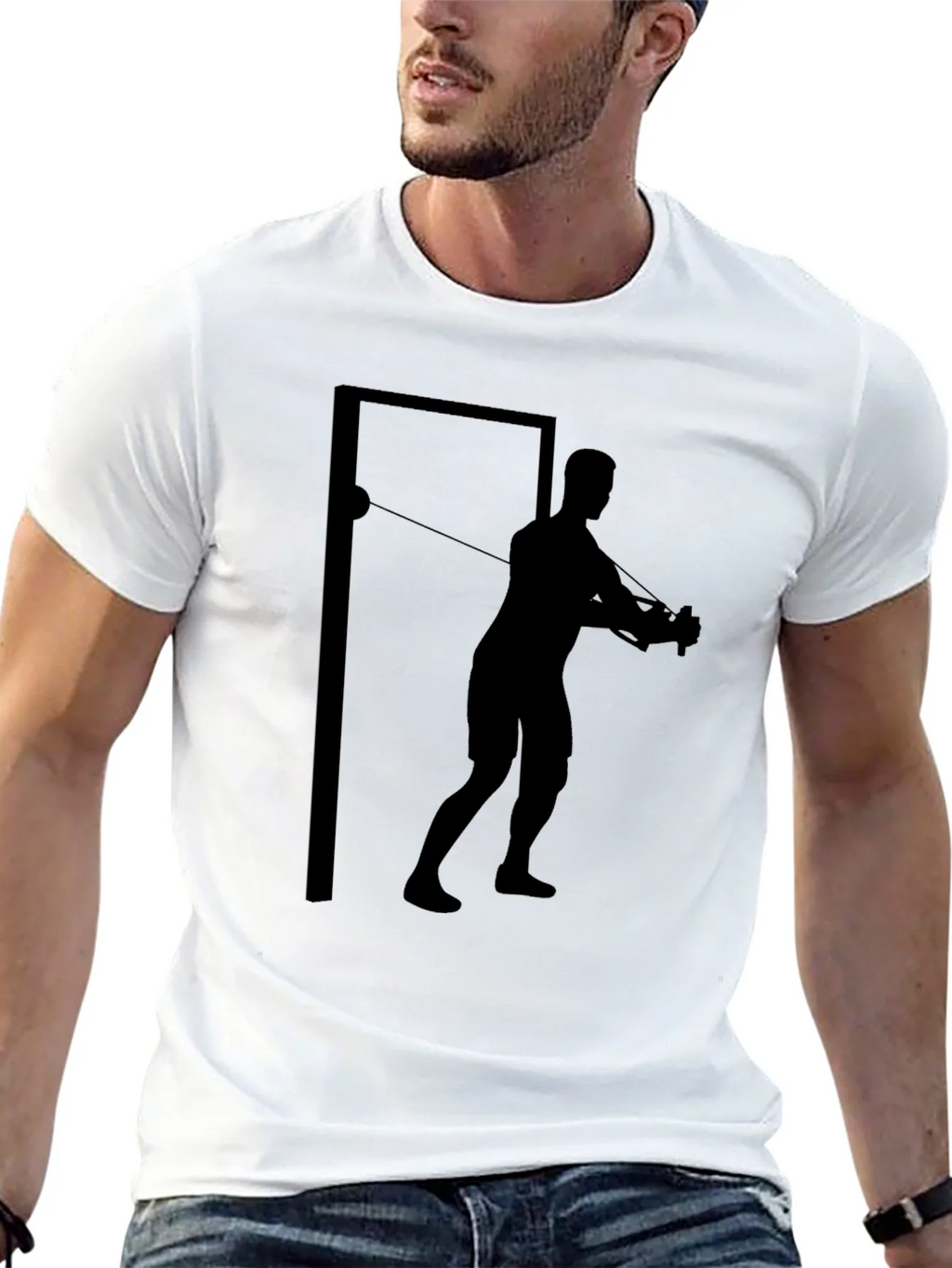 Workout Man Graphic T-Shirt - Black product image 10