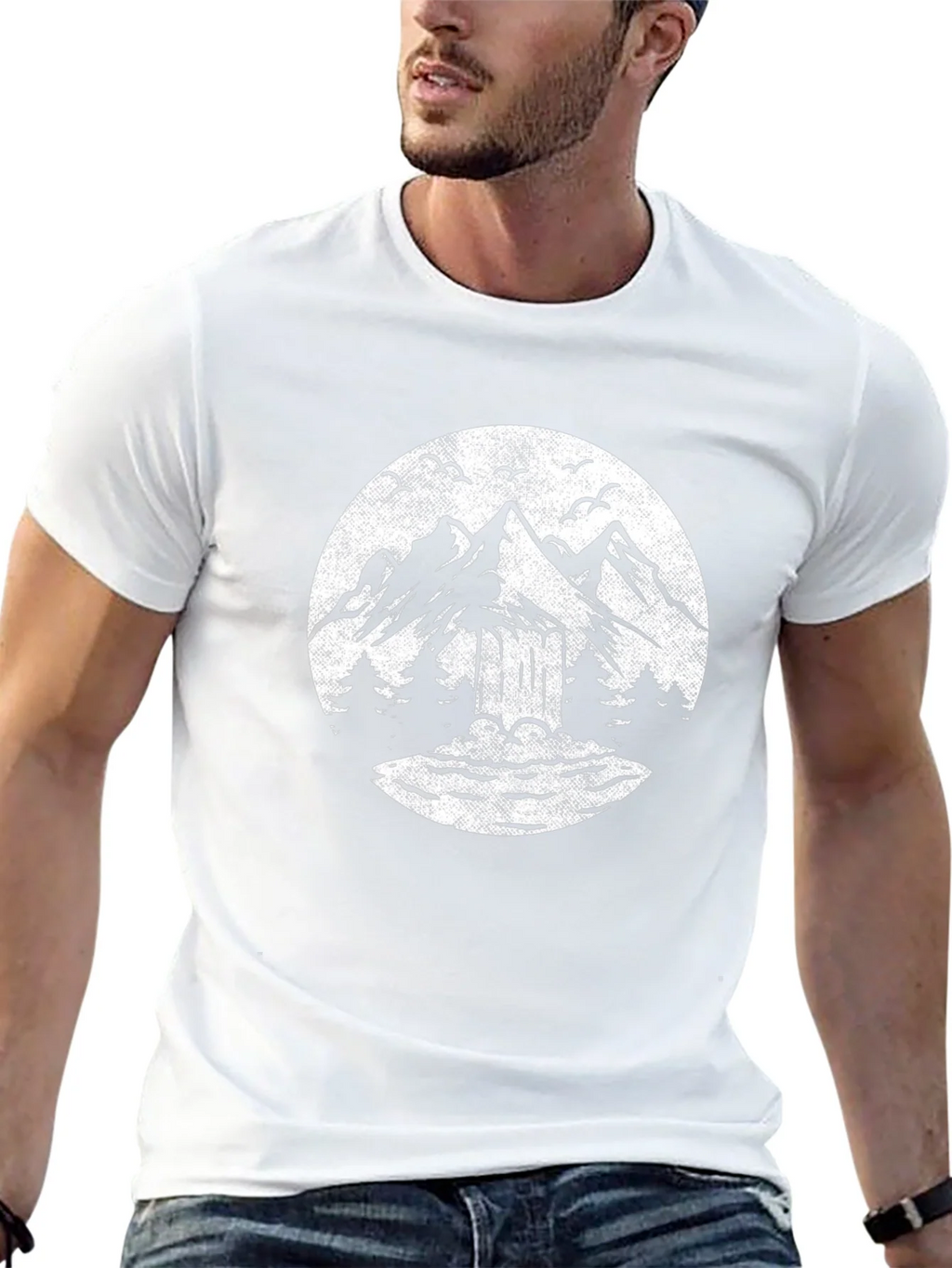 Mountain Graphic Black T-Shirt Nature Design Tee product image 11