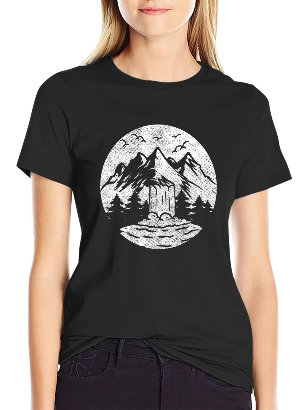 Mountain Graphic Black T-Shirt Nature Design Tee product image 2