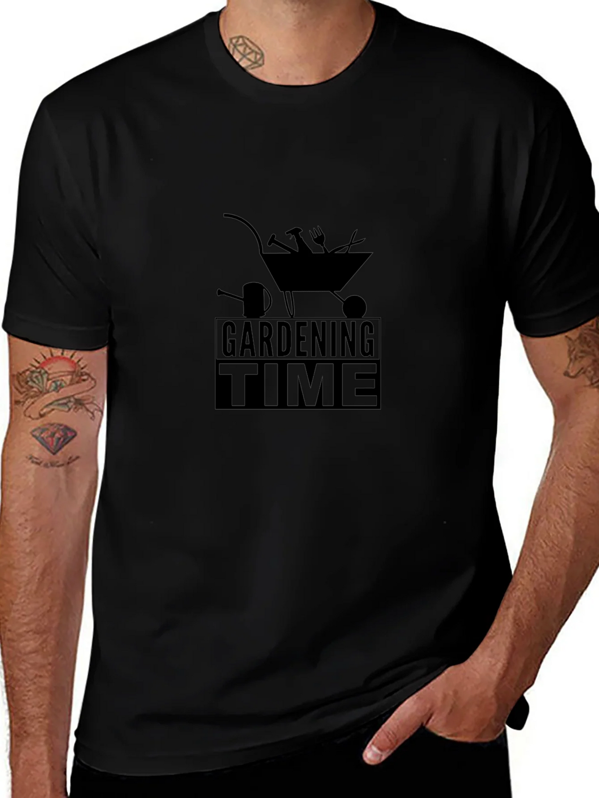Gardening Time Black T-Shirt product image 1