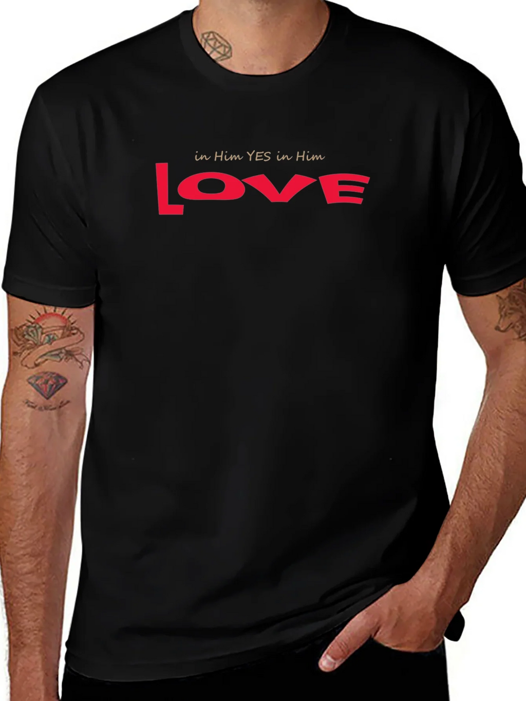 Love T-Shirt - in Him YES in Red product image 1