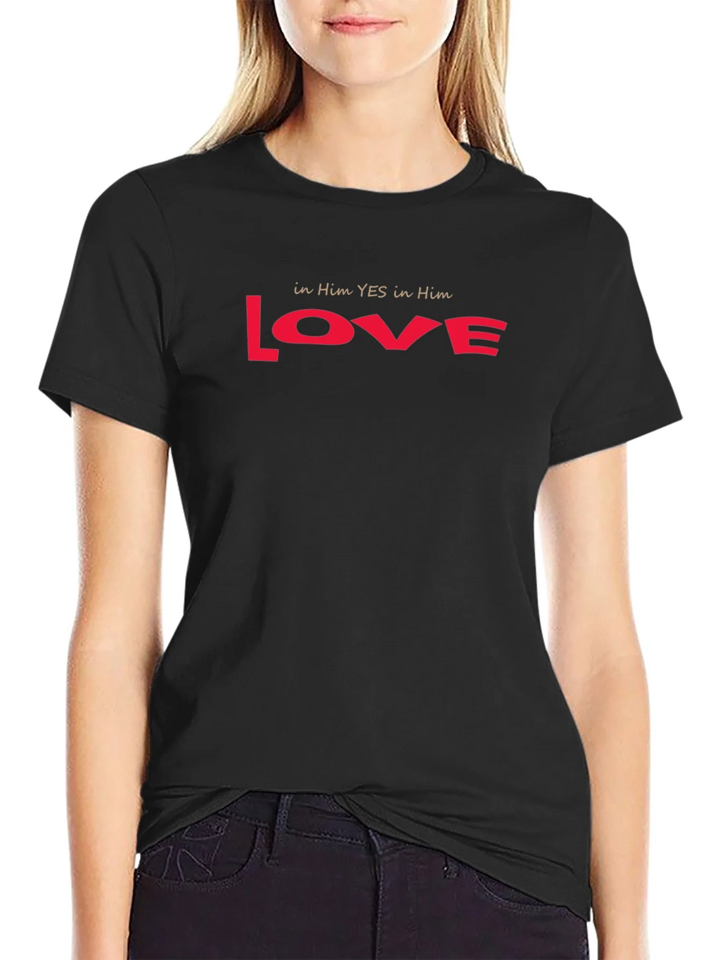 Love T-Shirt - in Him YES in Red product image 2