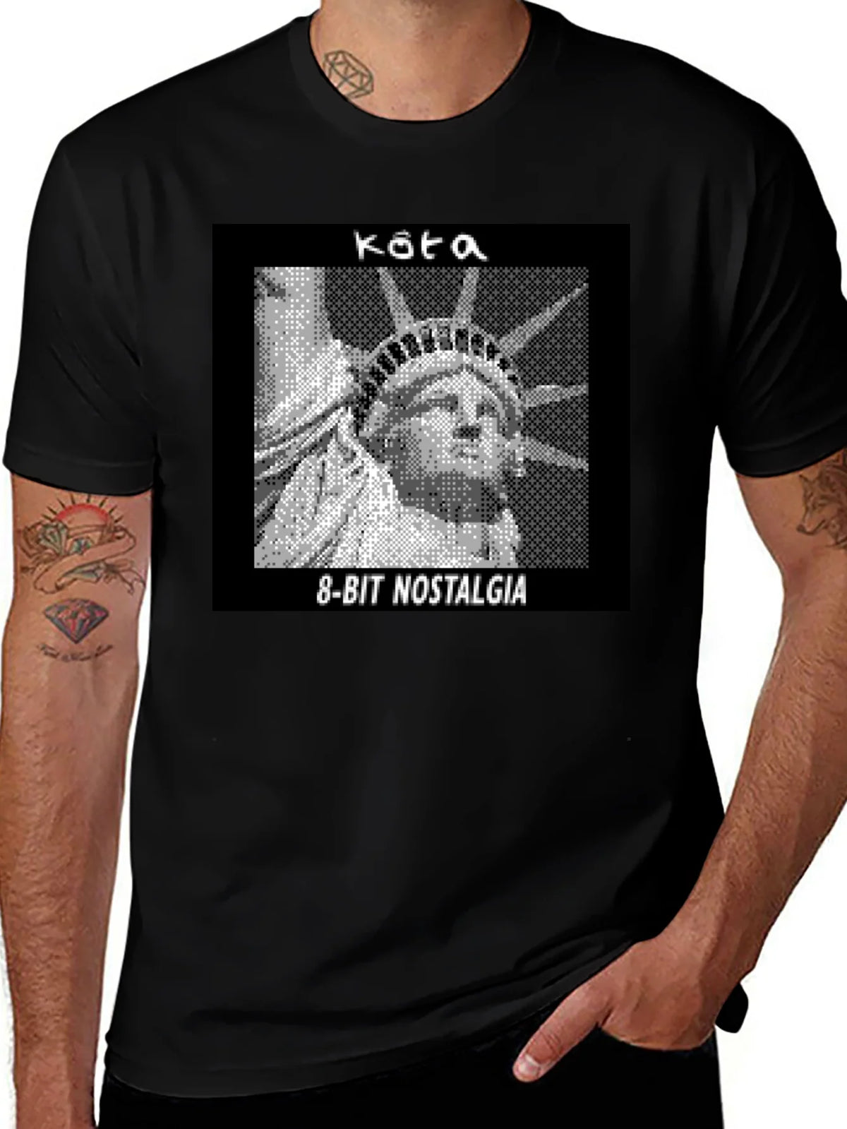 8-Bit Statue of Liberty Graphic Tee - Nostalgia T-Shirt product image 1