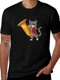 Cat Playing Tuba Graphic T-Shirt product image 1