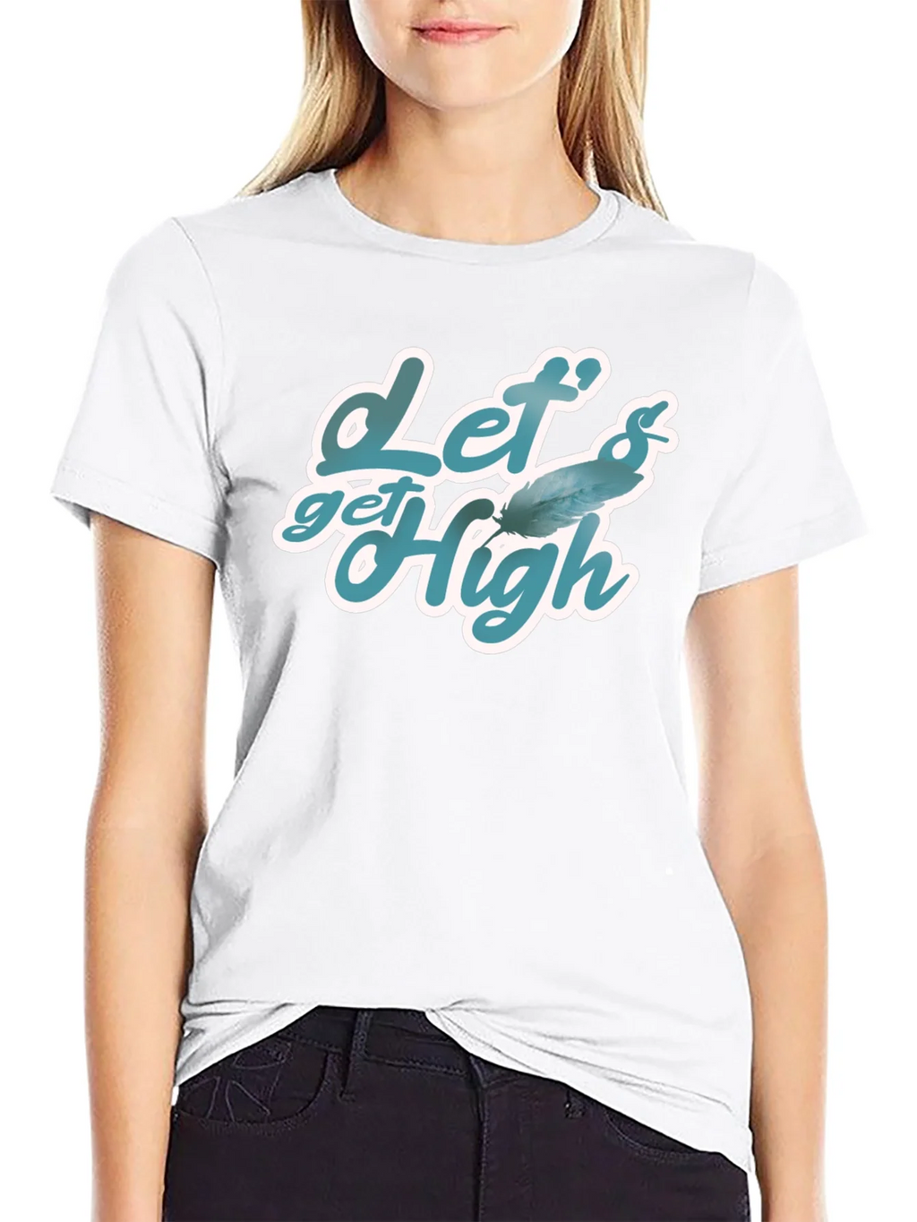 Lets Get High Feather Graphic T-Shirt product image 5