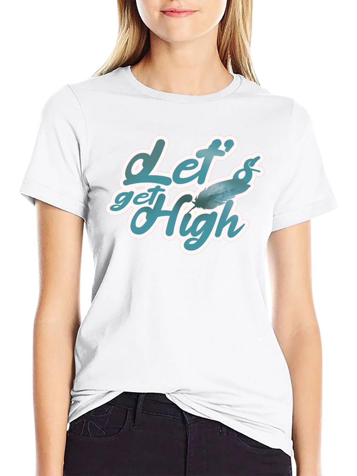 Lets Get High Feather Graphic T-Shirt product image 5