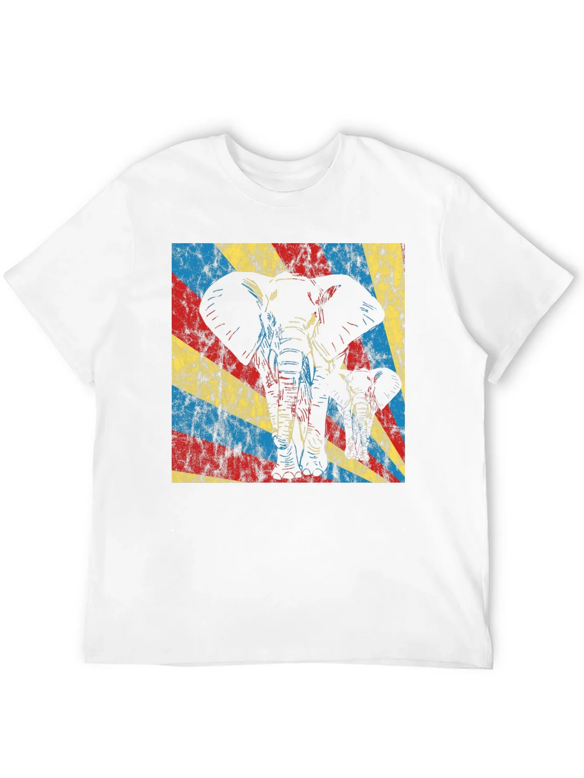 Elephant Graphic Tee - Retro Style Black T-Shirt product image 4
