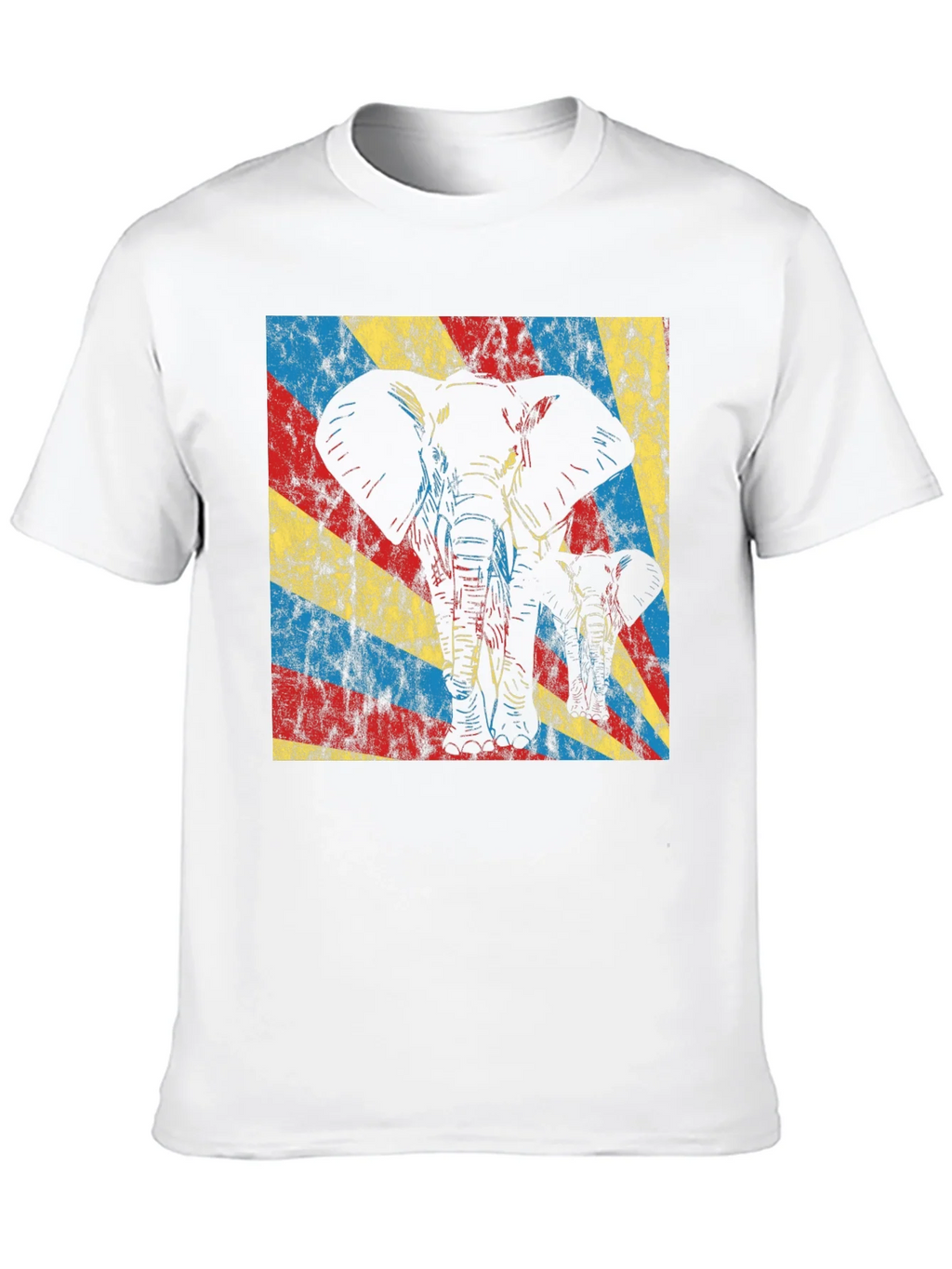 Elephant Graphic Tee - Retro Style Black T-Shirt product image 3