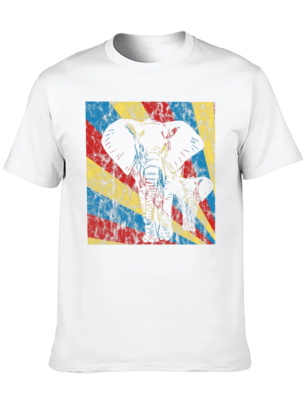 Elephant Graphic Tee - Retro Style Black T-Shirt product image 3